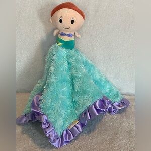 Disney Princess Ariel Plush Blanket Toy - Aqua and Purple